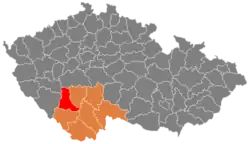 Location in the South Bohemian Region within the Czech Republic