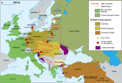 Image 50Map of territorial changes in Europe after World War I (as of 1922) (from Causes of World War II)