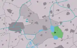 Location of the village in Tytsjerksteradiel