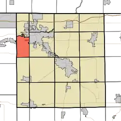 Location of Baugo Township in Elkhart County