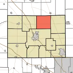 Location of Clinton Township in Boone County