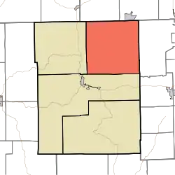 Location of Hamblen Township in Brown County