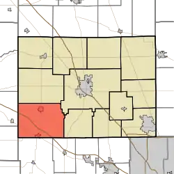 Location of Jackson Township in Boone County