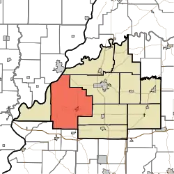 Location of Montgomery Township in Gibson County