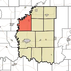 Location of Steele Township in Daviess County