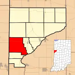 Location of Steuben Township in Warren County