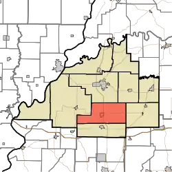 Location of Union Township within Gibson County