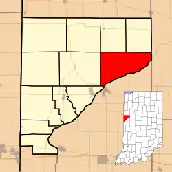 Location of Warren Township in Warren County