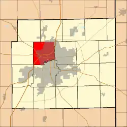 Location of Washington Township in Allen County, Indiana