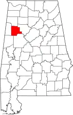 State map highlighting Fayette County