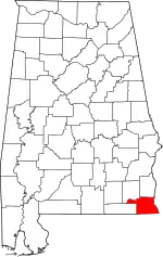 State map highlighting Houston County