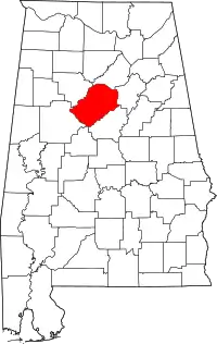 State map highlighting Jefferson County