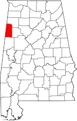 State map highlighting Lamar County