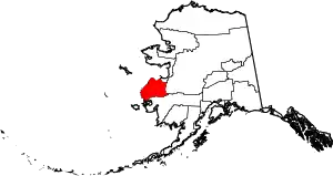 State map highlighting Kusilvak Census Area