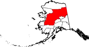 State map highlighting Yukon-Koyukuk Census Area