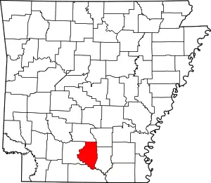 State map highlighting Calhoun County