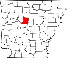 State map highlighting Conway County