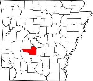 Map of Arkansas highlighting Hot Spring County