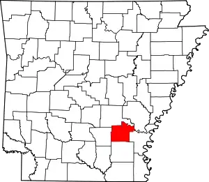 Map of Arkansas highlighting Lincoln County