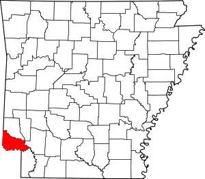 Map of Arkansas highlighting Little River County