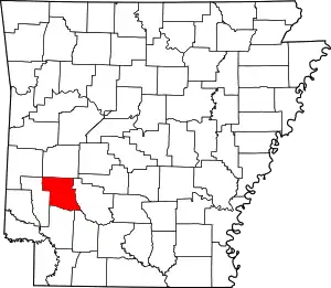 Map of Arkansas highlighting Pike County