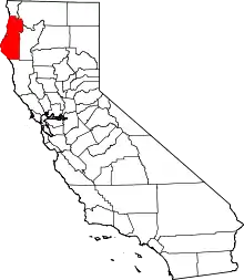 Location in Humboldt County and the state of California