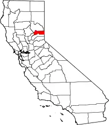 State map highlighting Sierra County