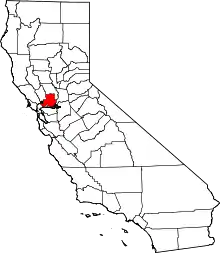 State map highlighting Solano County