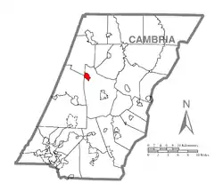 Location within Cambria County