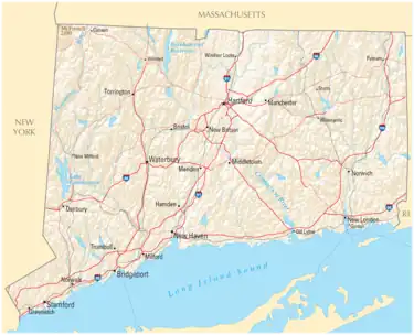 Image 15Map of Connecticut showing major highways. (from Transportation in Connecticut)