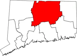 Map of Connecticut highlighting Capitol Planning Region