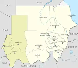 Location of Darfur