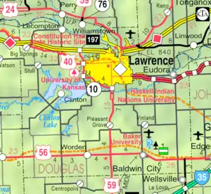 KDOT map of Douglas County (legend)