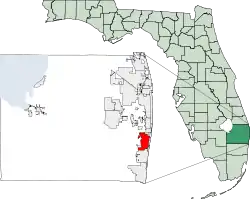 Location within Palm Beach County and Florida