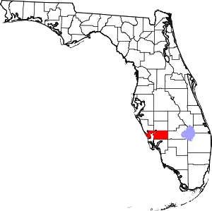 Map of Florida highlighting Charlotte County