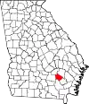 State map highlighting Bacon County