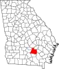 Map of Georgia highlighting Coffee County