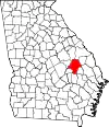 Map of Georgia highlighting Emanuel County