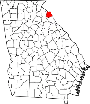 Map of Georgia highlighting Hart County