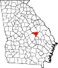 Map of Georgia highlighting Johnson County