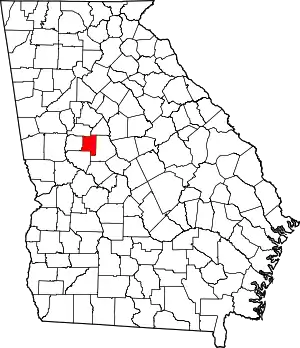 Map of Georgia highlighting Lamar County