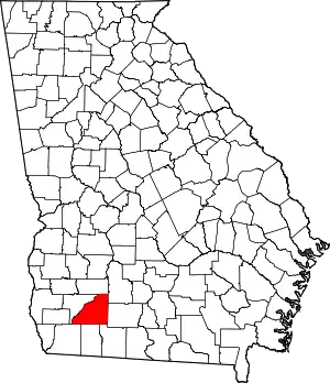 Map of Georgia highlighting Mitchell County