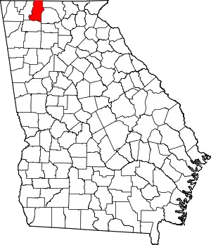 Map of Georgia highlighting Murray County