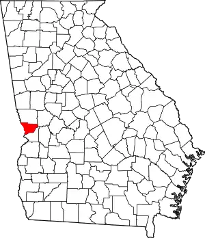 State map highlighting Muscogee County