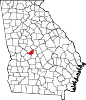 State map highlighting Peach County