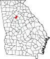 State map highlighting Rockdale County