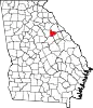 Map of Georgia highlighting Taliaferro County