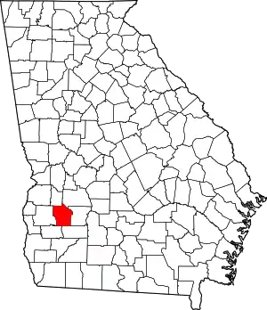 Map of Georgia highlighting Terrell County