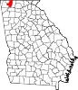 Map of Georgia highlighting Whitfield County