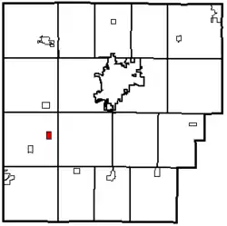 Location within Hancock County